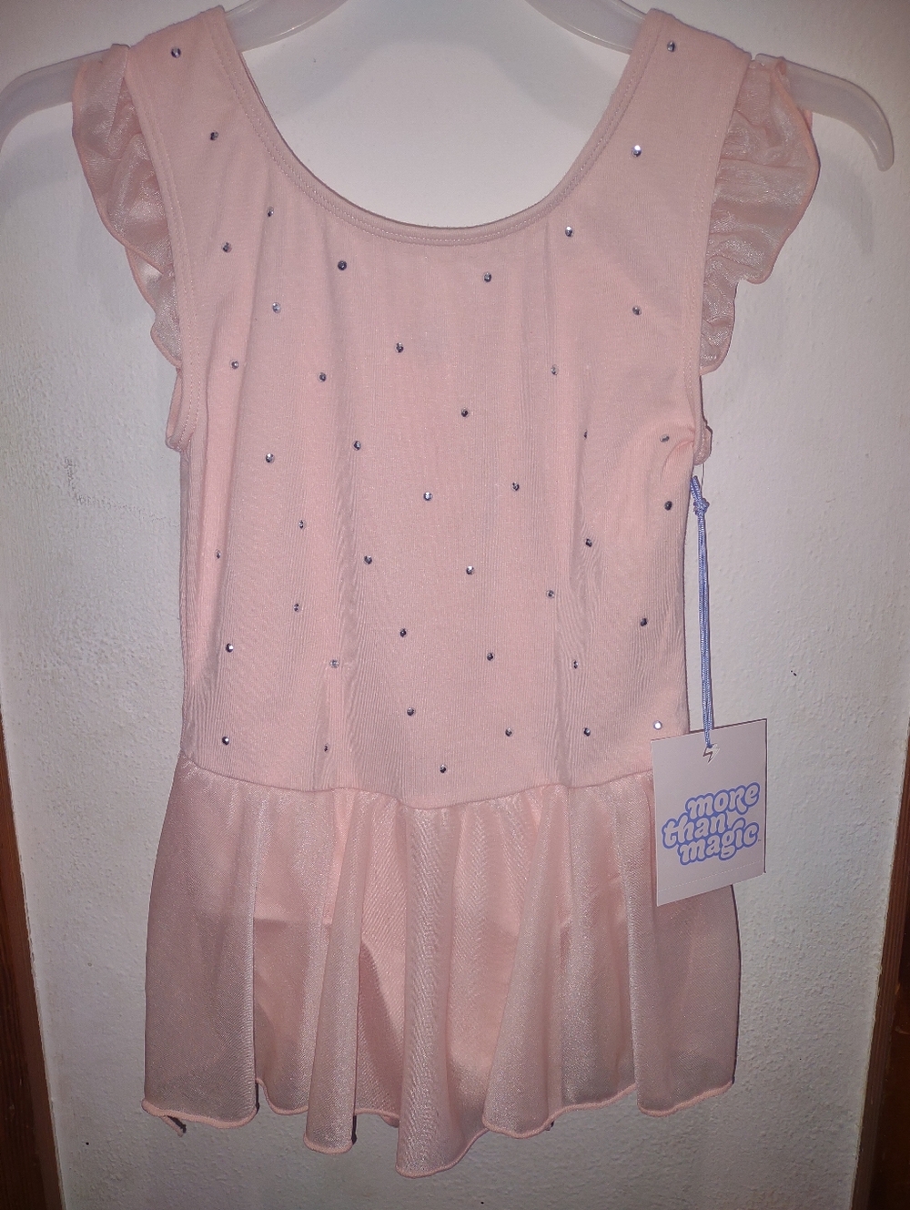 NWT More Than Magic Pink w/ Rhinestones Dance Leotard or Gymnastics Leo Costume